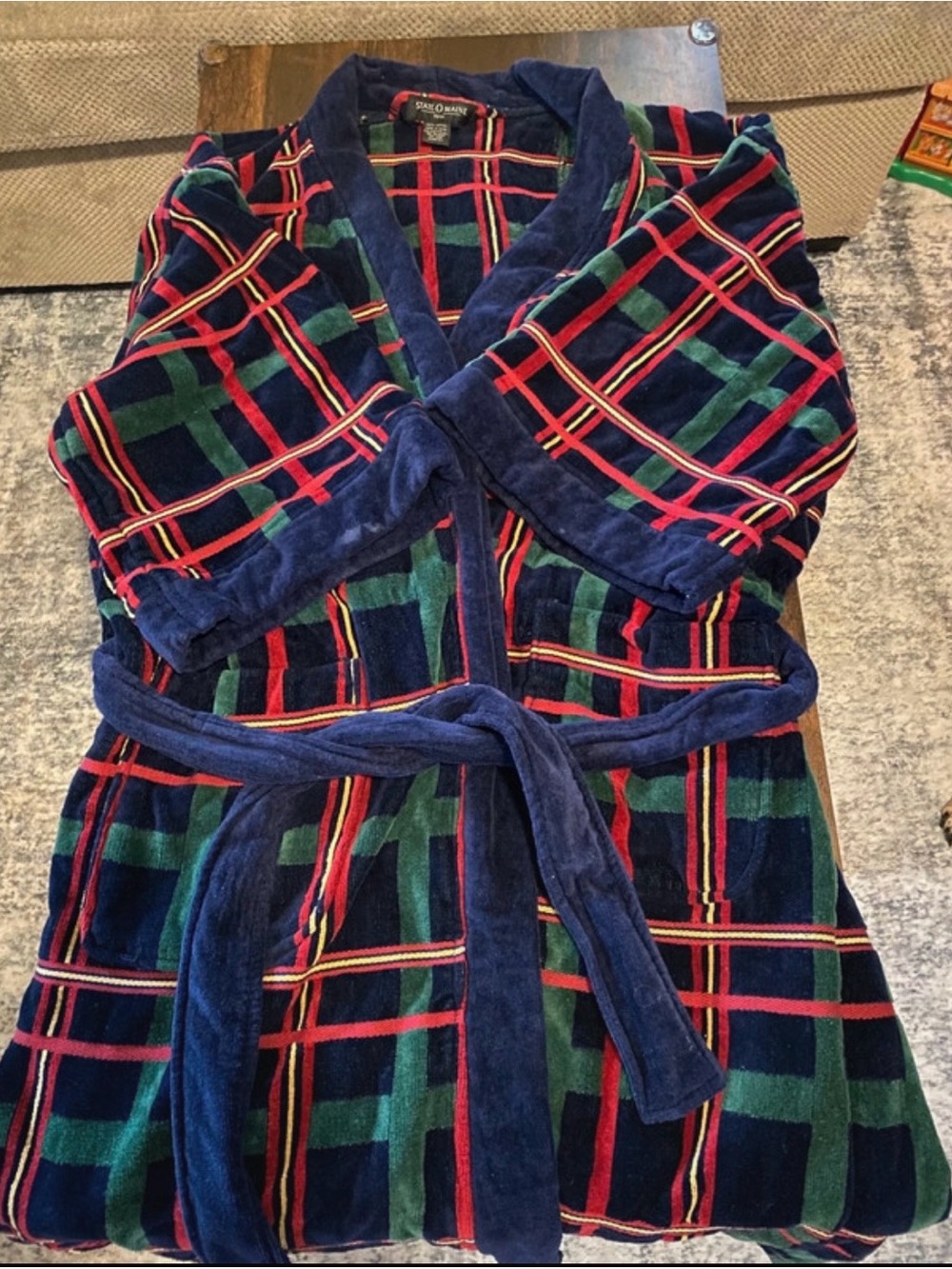 Men’s Vintage Style Plaid Robe - One Size